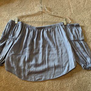 AE Light Blue Off-The-Shoulder Top
